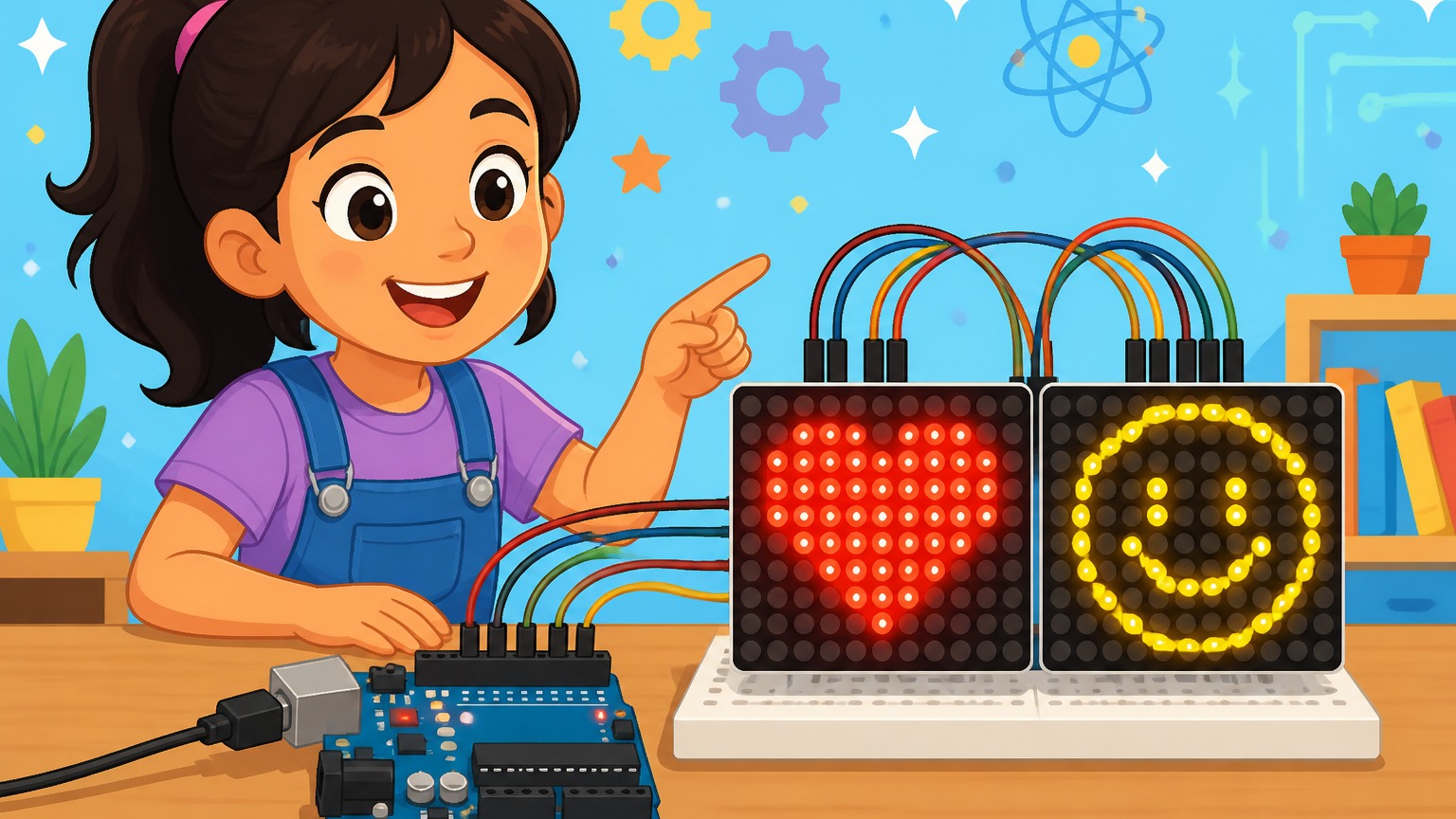 Project 4: LED Matrix Emojis — Heart ❤️ and Smile 😊!